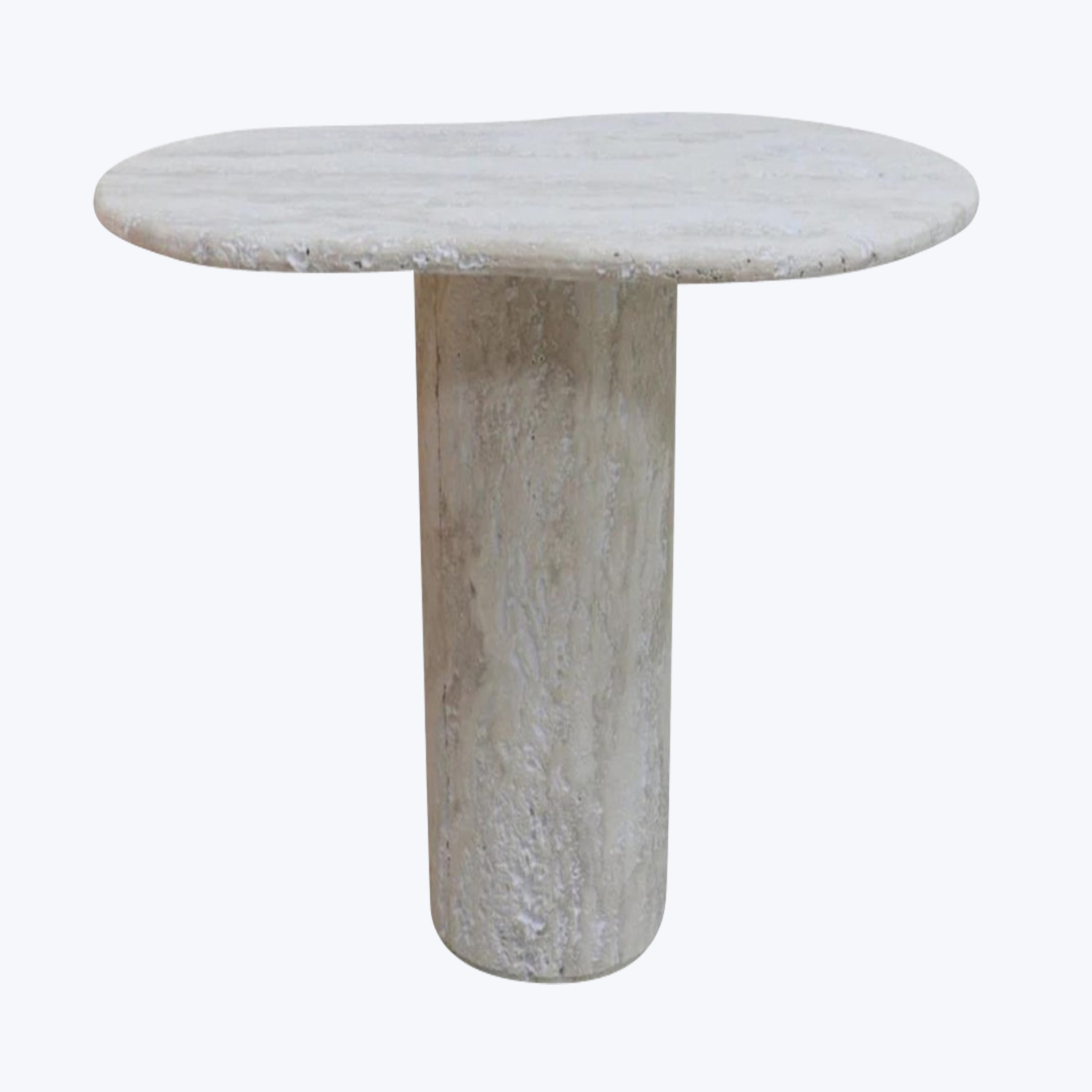 Puddle Travertine Side Table | Grey Low
