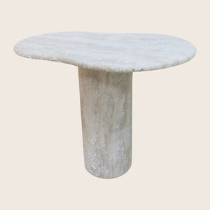 Puddle Travertine Side Table | Grey Medium