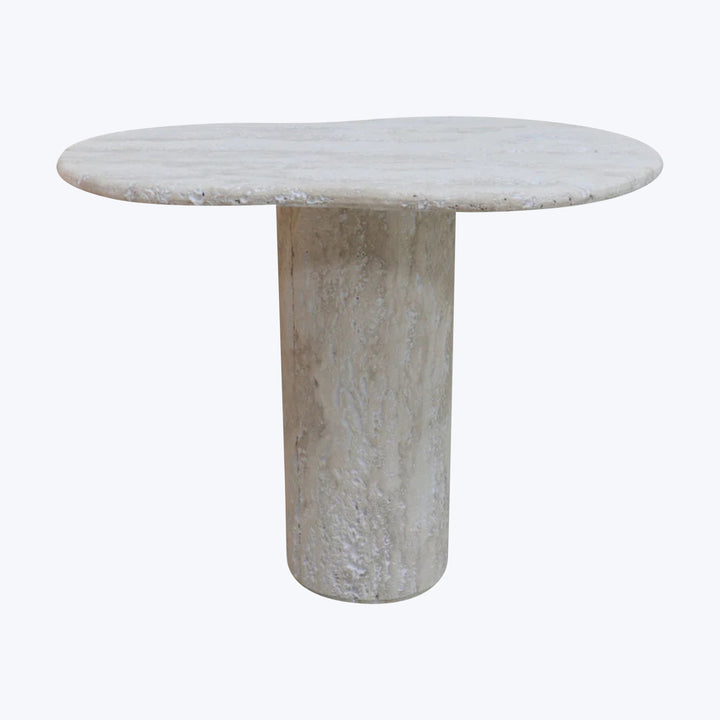 Puddle Travertine Side Table | Grey Medium