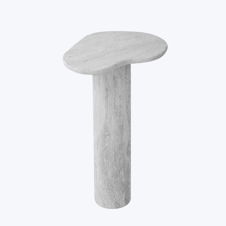 Puddle Travertine Side Table | Grey Tall