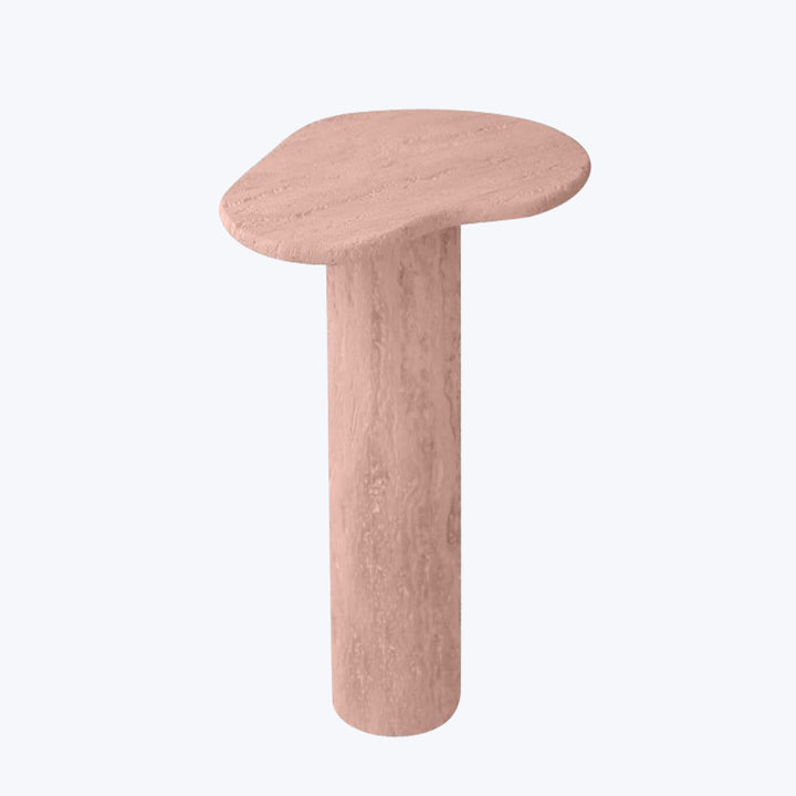 Puddle Travertine Side Table | Rosso Tall
