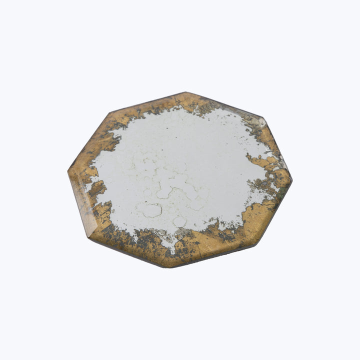 Octagon Coaster Gold, Gold Crackle