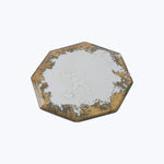 Octagon Coaster Gold, Gold Crackle
