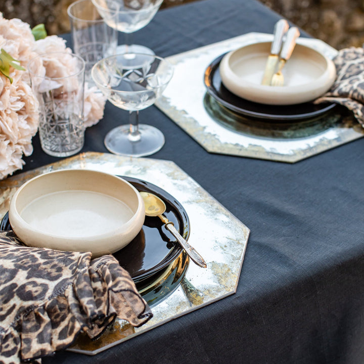 Octagon Placemat, Gold Crackle