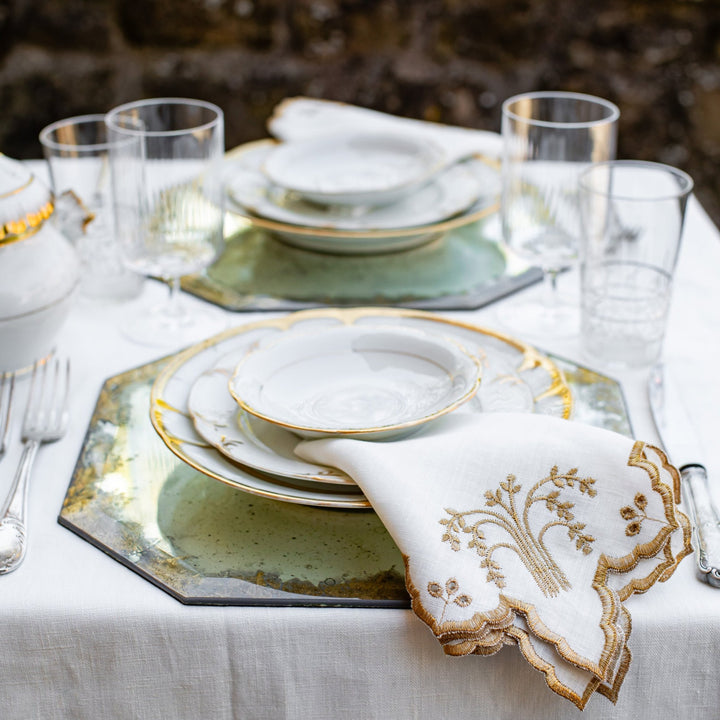 Octagon Placemat, Gold Crackle