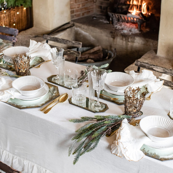 Octagon Placemat, Gold Crackle