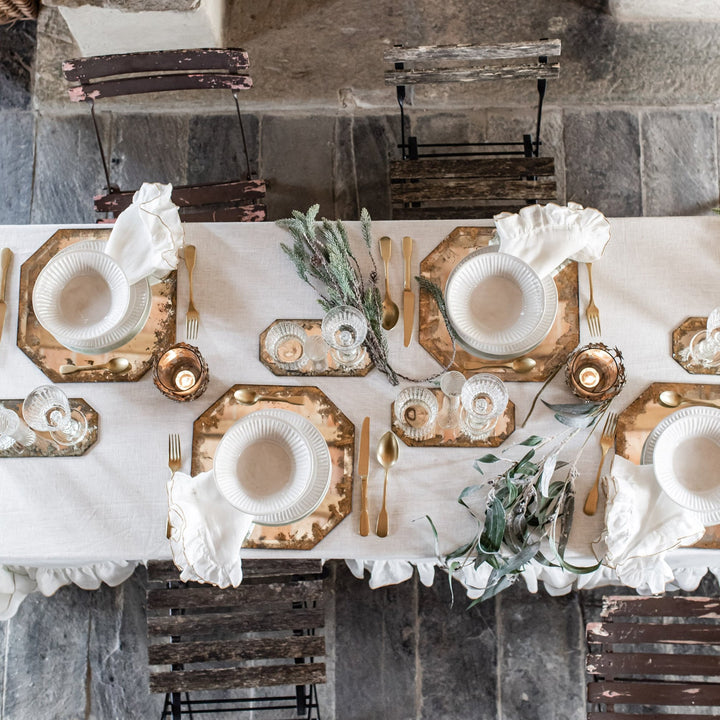 Octagon Placemat, Gold Crackle