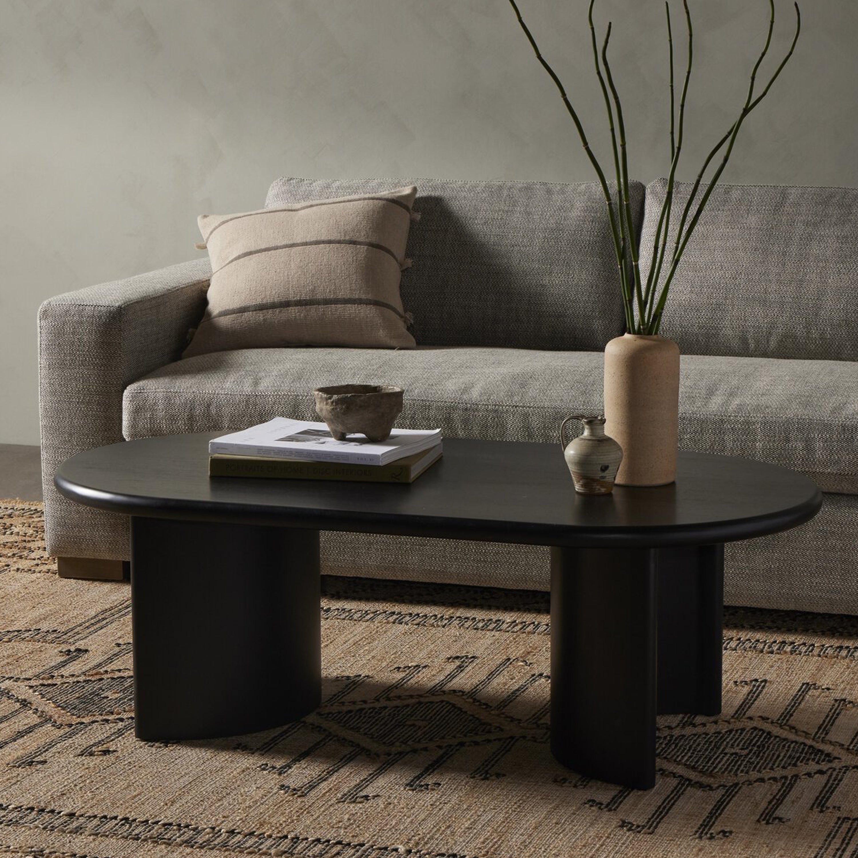 Paden Coffee Table 51" / Aged Black Acacia