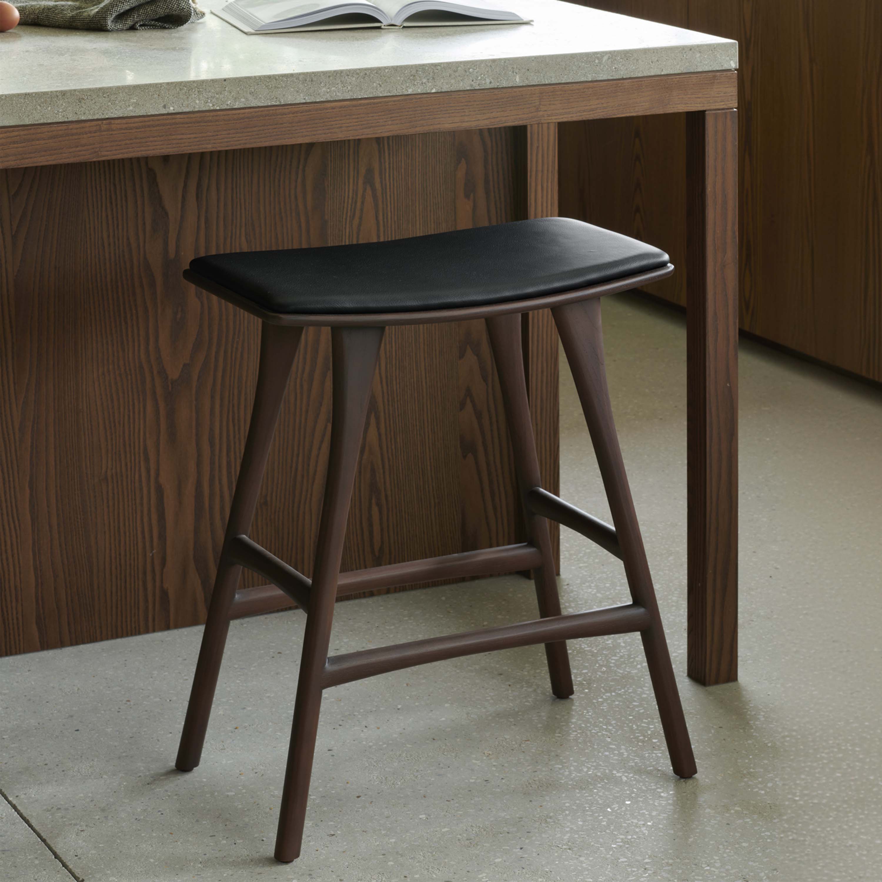 Osso Upholstered Counter Stool Teak Brown