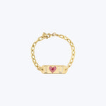 Gold "I Love You" ID Bracelet