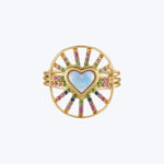 Heart Nesting Ring in Rainbow Sapphires