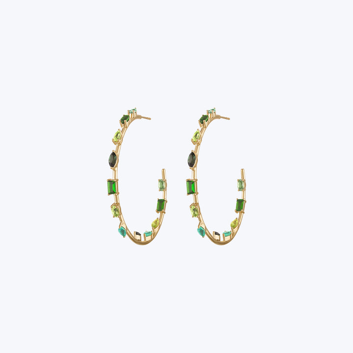 Large Green Goddess Hoops