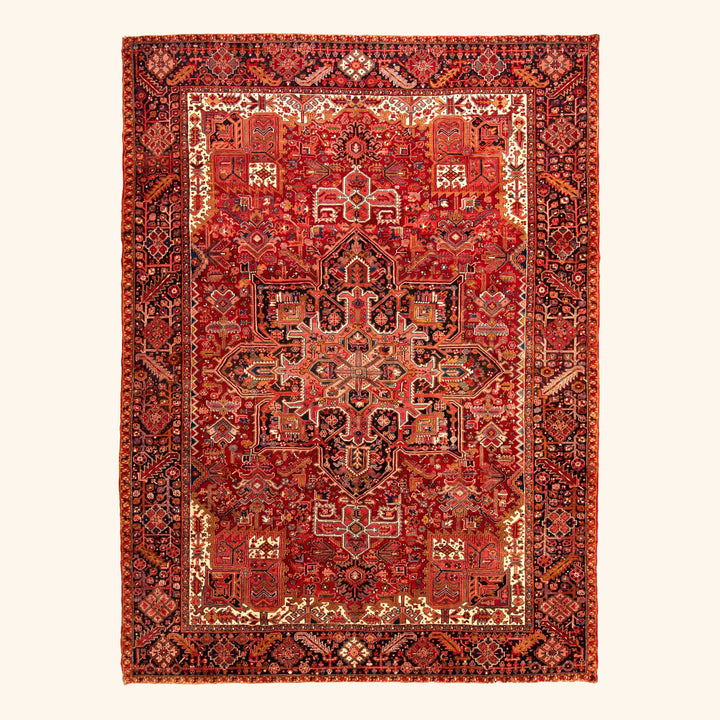 Traditional Perisan Heriz Wool Rug - 10'2" x 13'5"