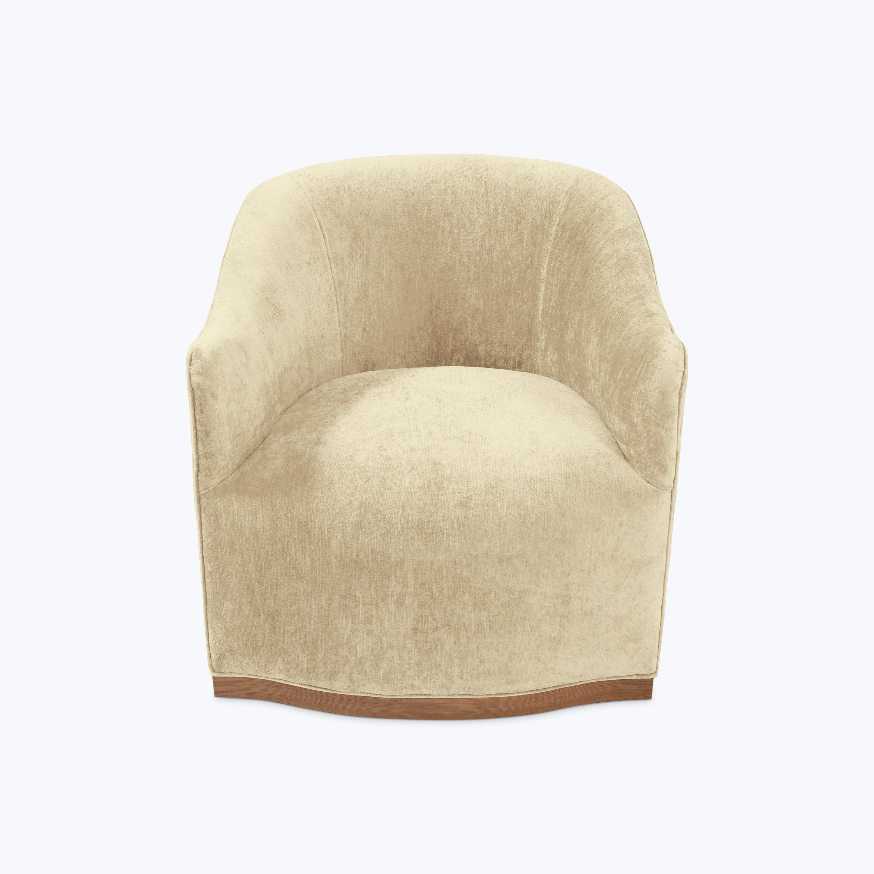 Ava Wood Plinth Swivel Chair J.D. Velluto Natural