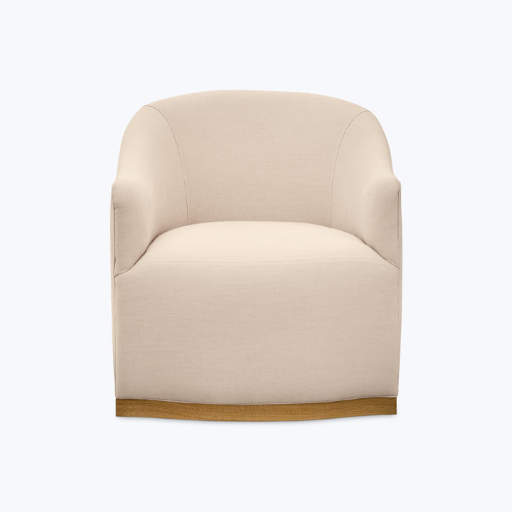Ava Wood Plinth Swivel Chair Brevard Birch