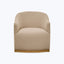 Ava Wood Plinth Swivel Chair Brevard Flax