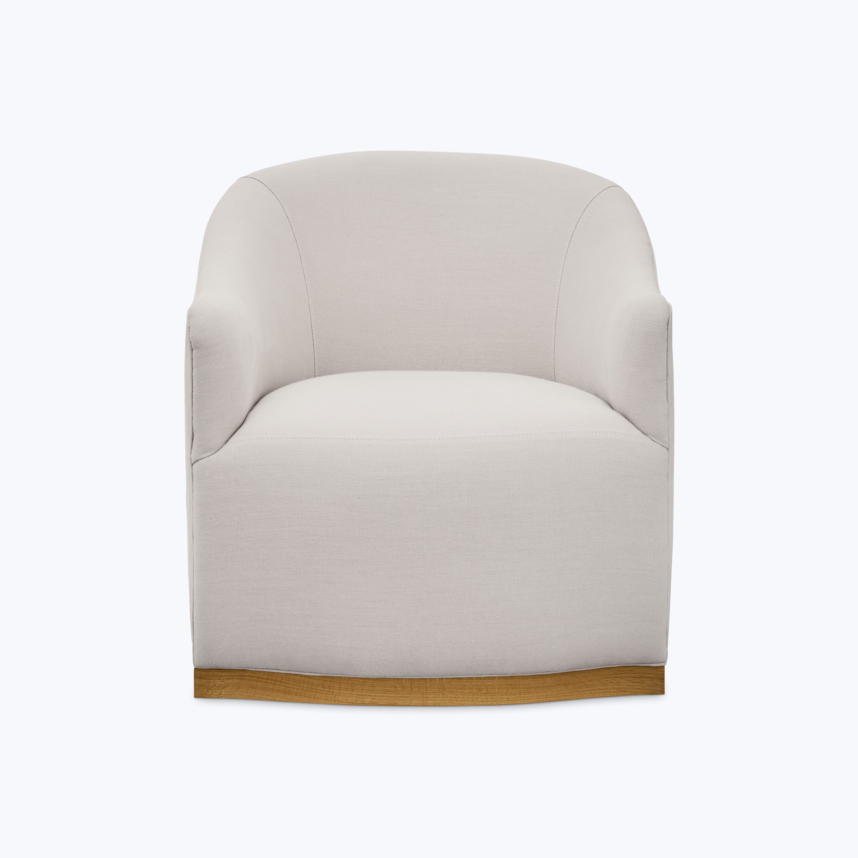 Ava Wood Plinth Swivel Chair Brevard Mist