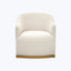 Ava Wood Plinth Swivel Chair Brevard Ivory