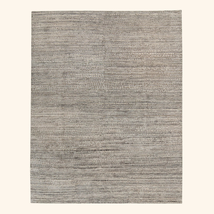 Charcoal Textured Silk Wool Blend Rug 8x10