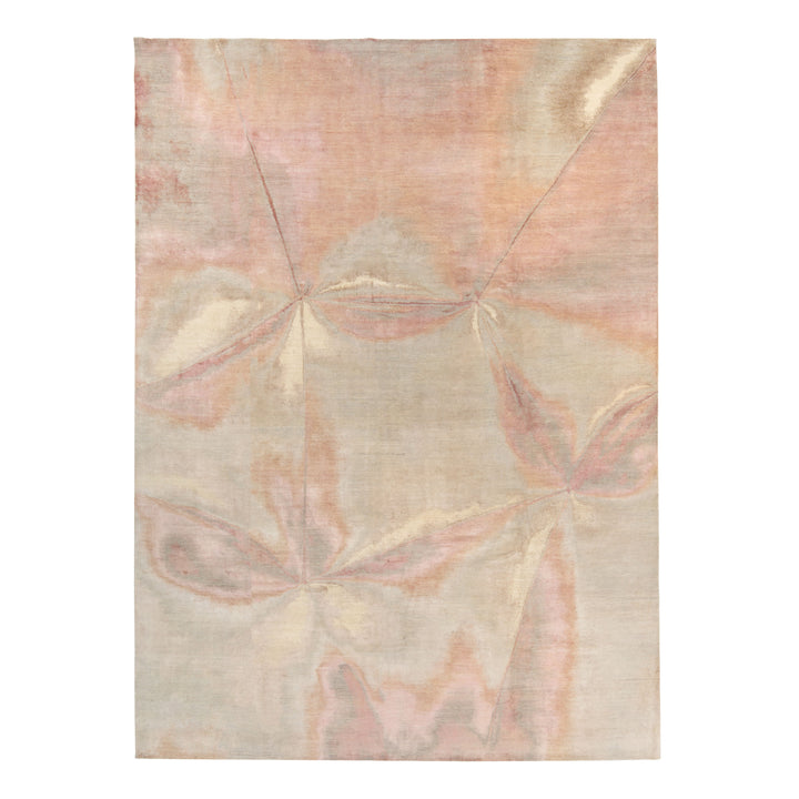 Contemporary Silk Wool Blend Rug Pink / 9x12
