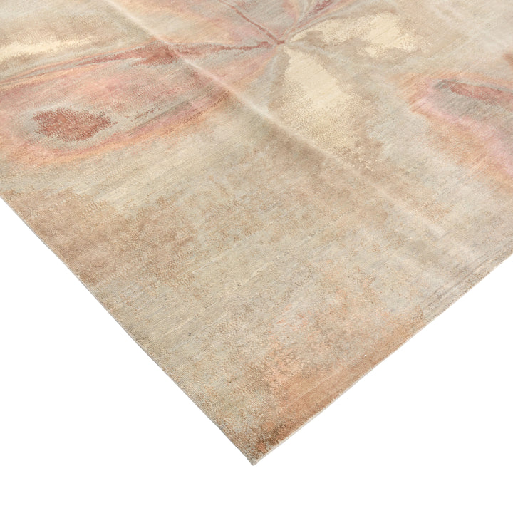 Contemporary Silk Wool Blend Rug Pink / 9x12