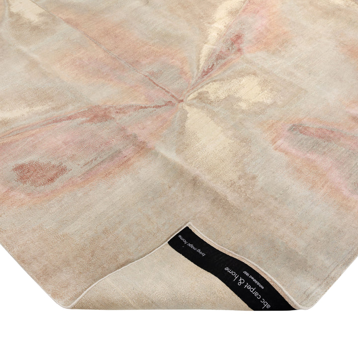 Contemporary Silk Wool Blend Rug Pink / 9x12