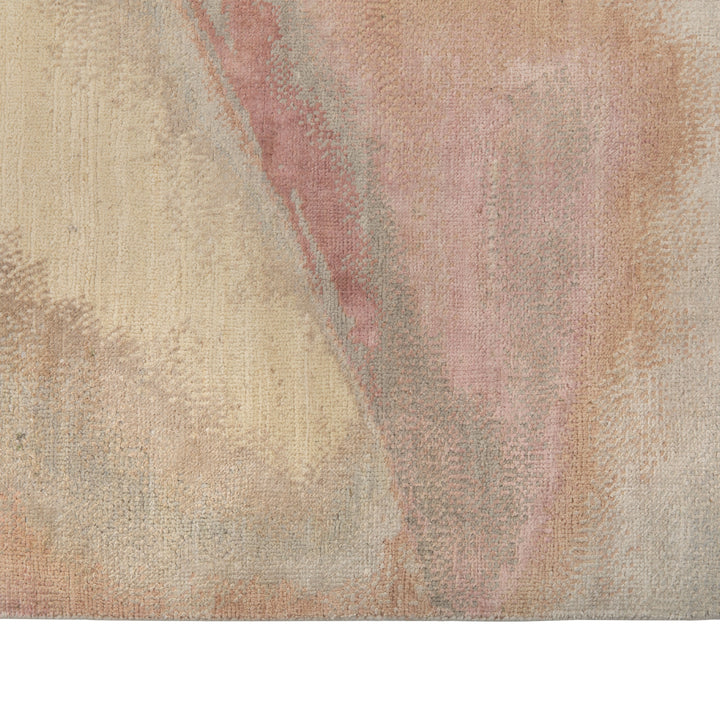 Contemporary Silk Wool Blend Rug Pink / 9x12