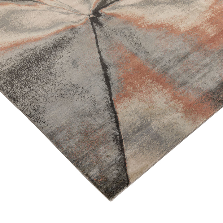 Contemporary Silk Wool Blend Rug Denim / 8x10