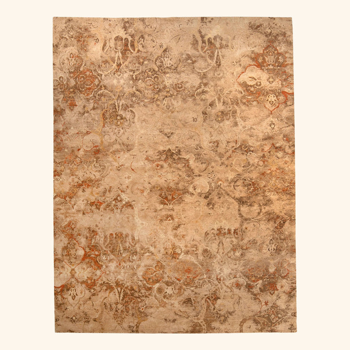 Natural Contemporary Silk Wool Blend Rug - 8' x 10'