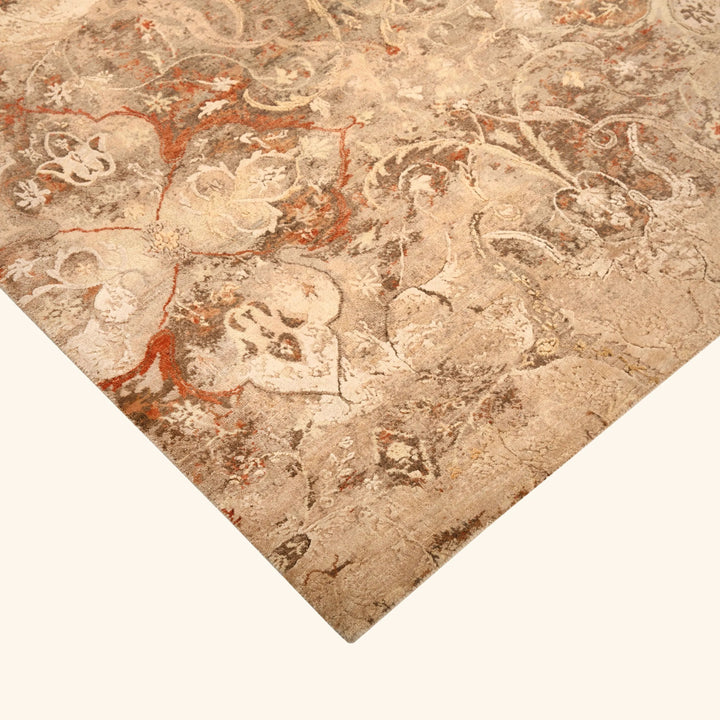 Natural Contemporary Silk Wool Blend Rug - 8' x 10'