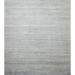 Grey Silver Textured Silk Wool Blend Rug 13x18