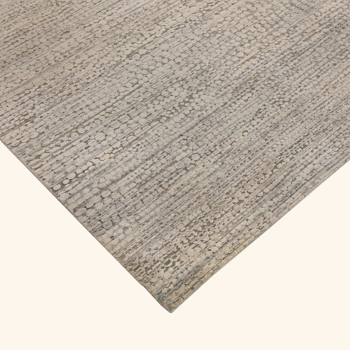 Grey Textured Silk Wool Blend Rug - 8' x 10'