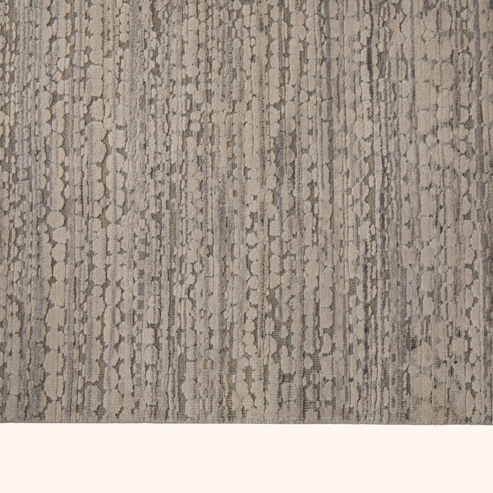 Grey Textured Silk Wool Blend Rug - 8' x 10'