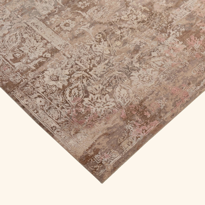 Image for Pink Contemporary Silk Wool Blend Rug