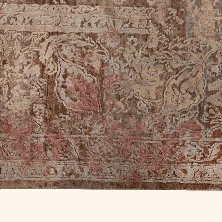 Image for Pink Contemporary Silk Wool Blend Rug