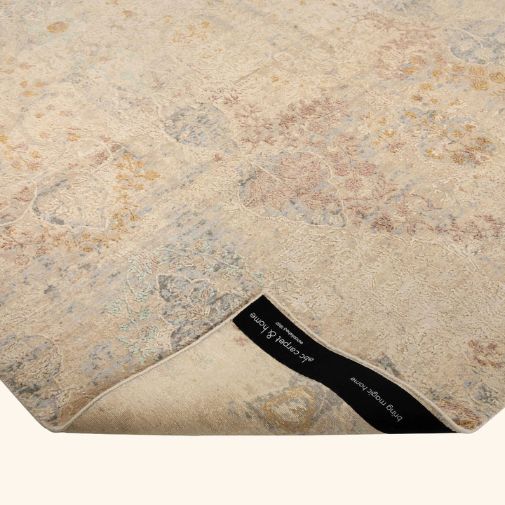 Multicolored Contemporary Silk Wool Blend Rug 8x10