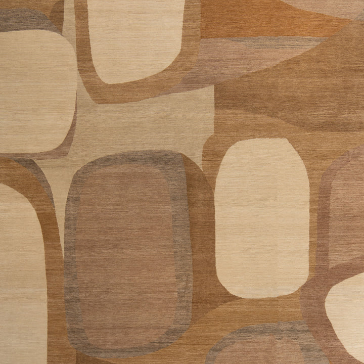 Brown Contemporary Wool Rug - 8' x 10'