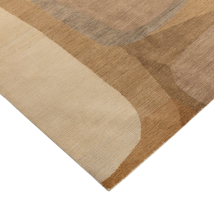 Brown Contemporary Wool Rug - 8' x 10'