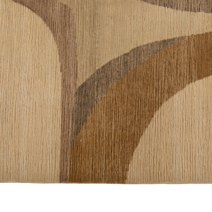 Brown Contemporary Wool Rug - 8' x 10'