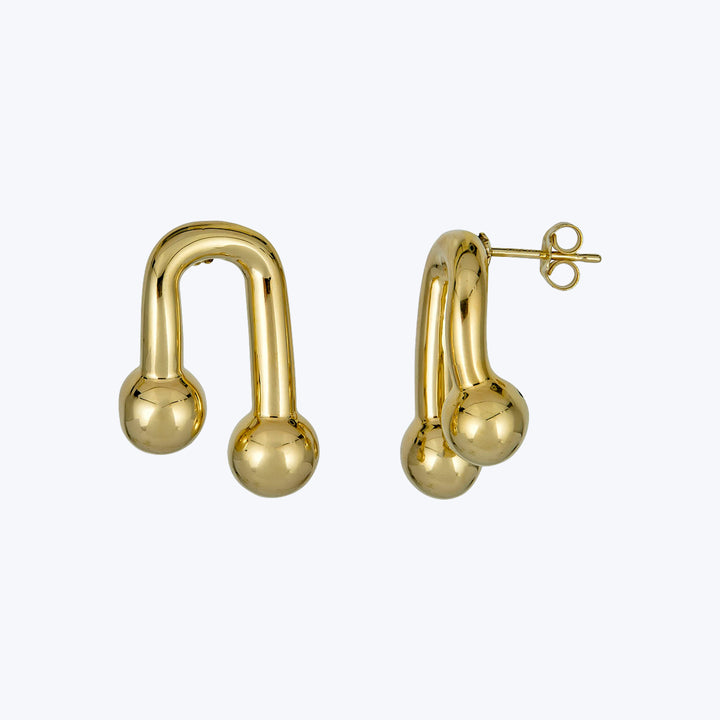 14K YG Hardware Stud Earrings
