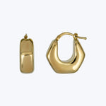 14K YG Geometric Hoop Earring 1