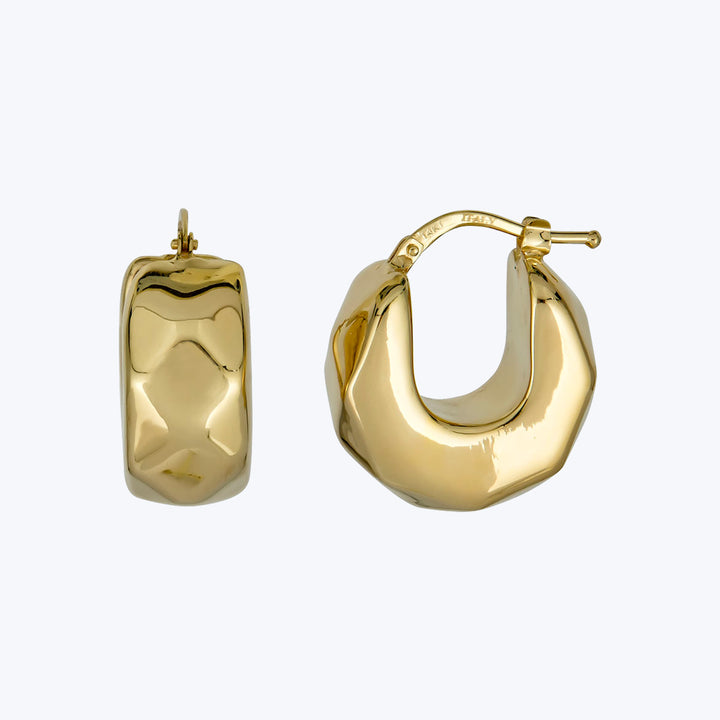 14K YG Geometric Hoop Earring 2