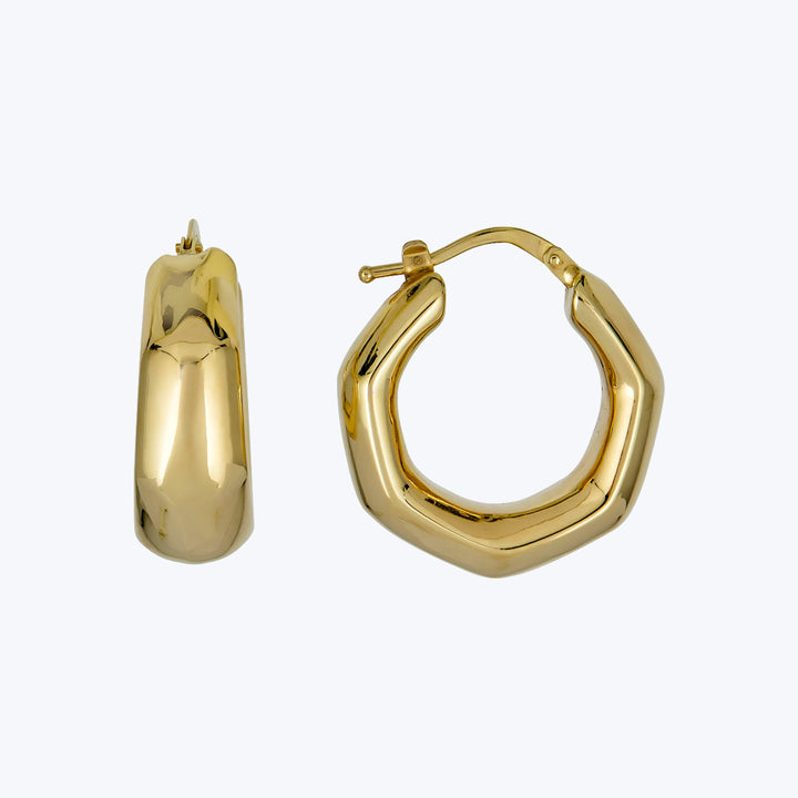 14K YG Geometric Hoop Earring 3