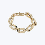 14K YG Crimped Flat Link Bracelet