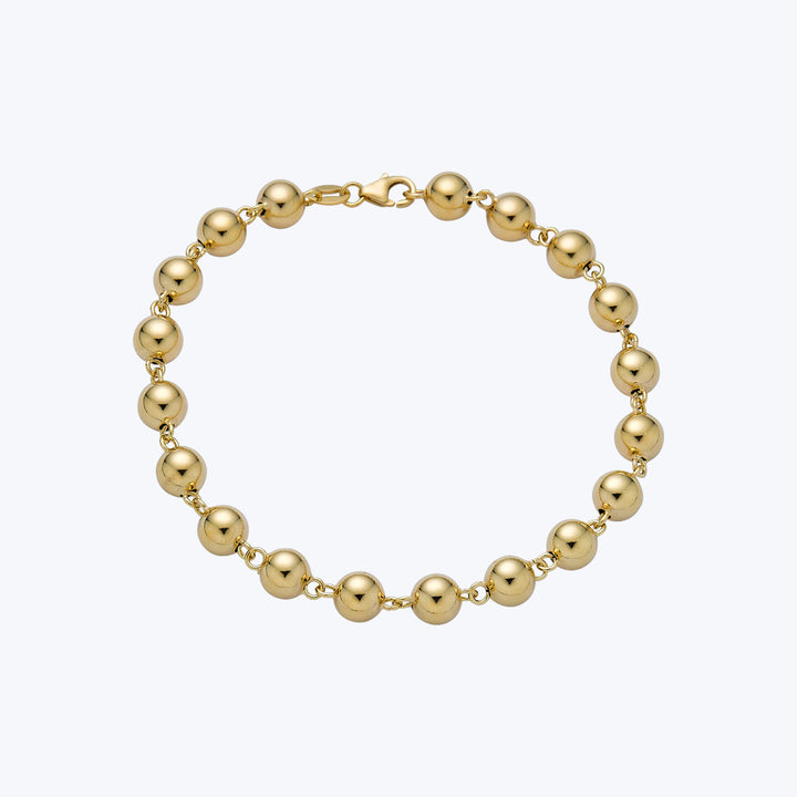 14K YG 5 mm Bead Bracelet