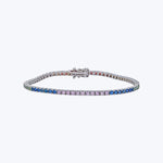 14K WG Multi-Color Sapphire Tennis Bracelet