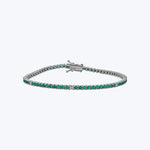14K WG Emerald and Diamond Tennis Bracelet