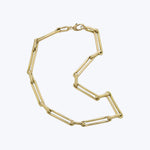 14K YG Mixed Pinched and Stretched Link Necklace