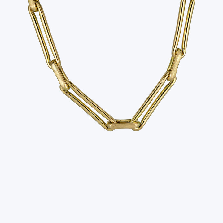 14K YG Pinched Link Necklace