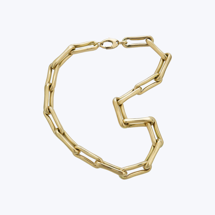 14K YG Pinched Link Necklace